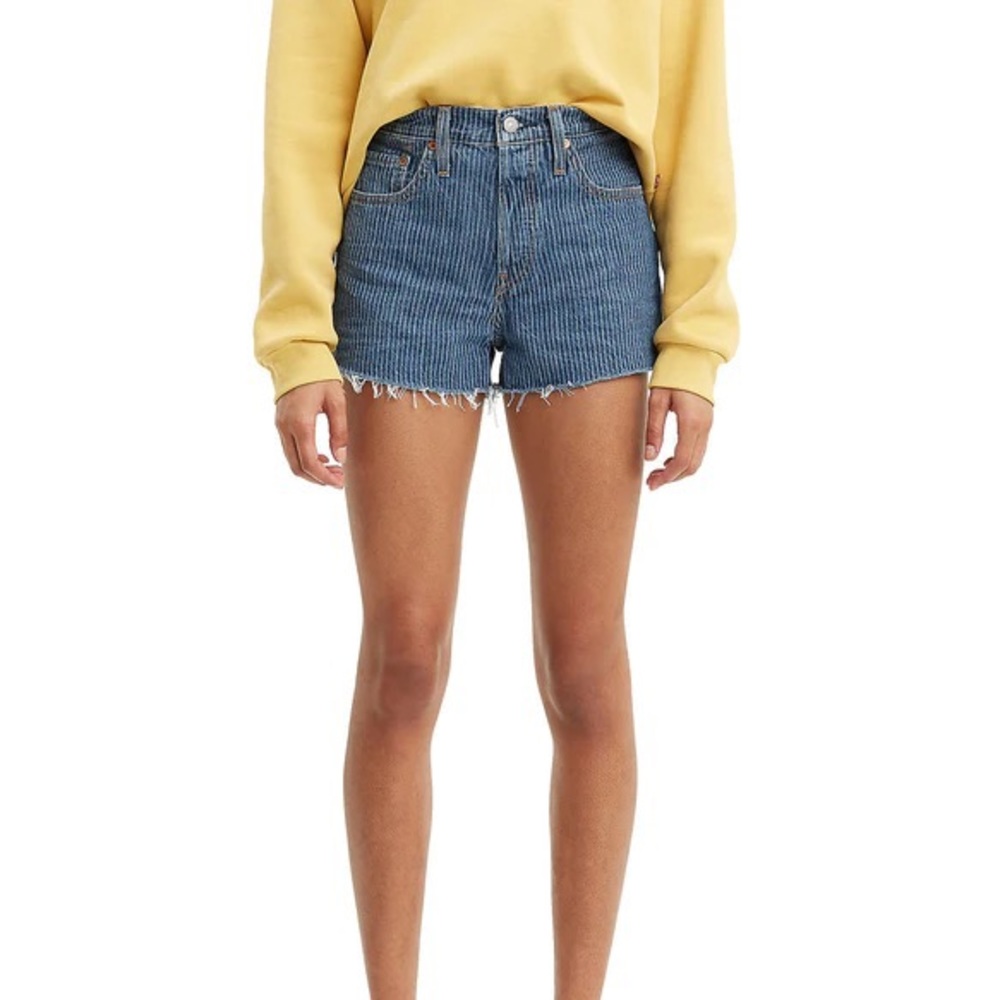 Levi 501 Pin Striped Button Fly Jean Short